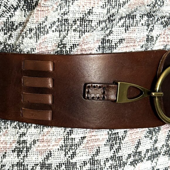 Tommy Bahamas Belt Women's Brown Fashion Dress Leather Elastic Metal Buckle Size - Picture 6 of 11